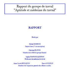 Rapport "Aptitude et Médecine du travail : une nouvelle étape dans l'évolution de la santé au travail